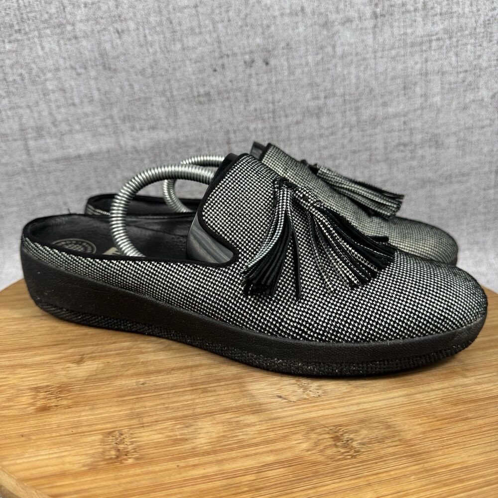 Fitflop Superskate Houndstooth Slip-On Loafers Shoes Women's Size 8.5